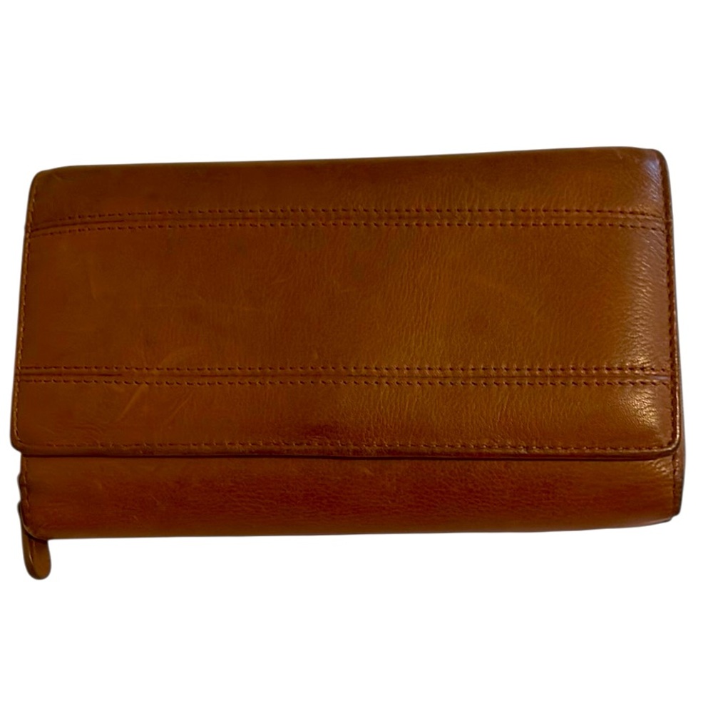 Wilson Leather Tan Wallet , trifold, 7x4x1